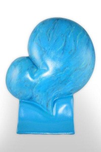 blue heart custom cremation urn - front
