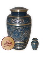 Azure Metal Urn - View 1 (Adult and Keepsake)