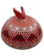 Red Wings on High Ceramic Urn - View 1