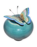 Papillon Peacock Ceramic Urn - View 1