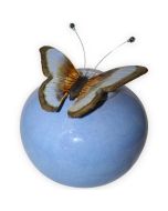 Papillon Periwinkle Ceramic Urn - View 1