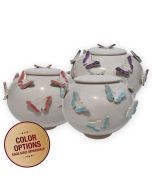 Butterfly Embrace Ceramic Urn - View 1 (Blue, Pink, Purple)