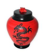 Red Dragon Ceramic Urn - View 1