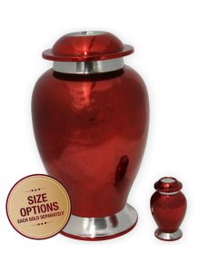 Ruby Metal Urn - View 1 (Adult and Keepsake)
