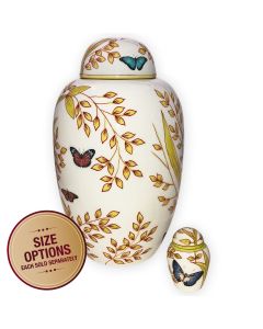 Garden Butterfly Metal Urn - View 1 (Adult and Keepsake)