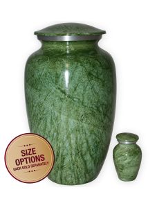 Apollonia Green Metal Urn - View 1 (Adult and Keepsake)