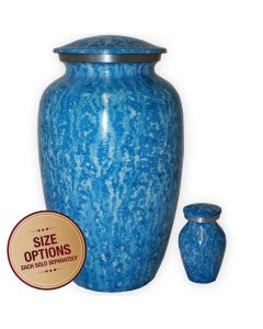 Corsica Blue Metal Urn - View 1 (Adult and Keepsake)