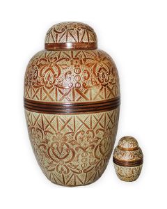 Verdigris Metal Urn - View 1