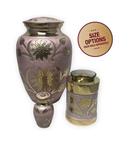 Pink Garden Metal Urn - View 1
