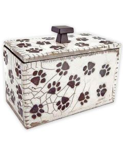 Playful Paws Rectangle Ceramic Pet Urn - View 1