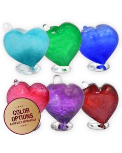Forever in My Heart Glass Keepsake Urn - View 1 (Aqua, Green, Periwinkle, Pink, Purple and Red)