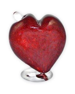 Forever in My Heart Glass Keepsake Urn - View 1 (Red)
