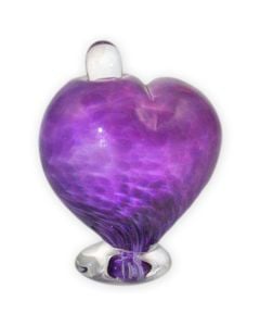 Forever in My Heart Glass Keepsake Urn - View 1 (Purple)