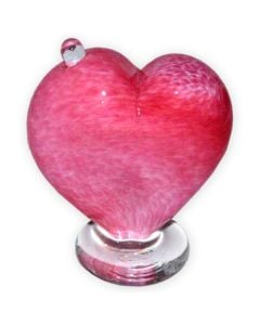 Forever in My Heart Glass Keepsake Urn - View 1 (Pink)