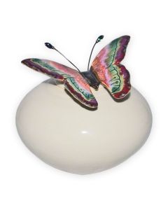 Papillon Ivory Ceramic Urn - View 1