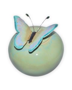 Papillon Jade Ceramic Urn - View 1