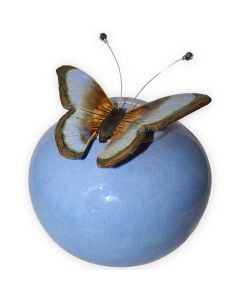 Papillon Periwinkle Ceramic Urn - View 1