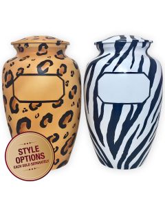 Diva Safari Metal Urn (Leopard / Zebra) - View 1