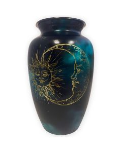 Celestial Sun and Moon Metal Urn - View 1