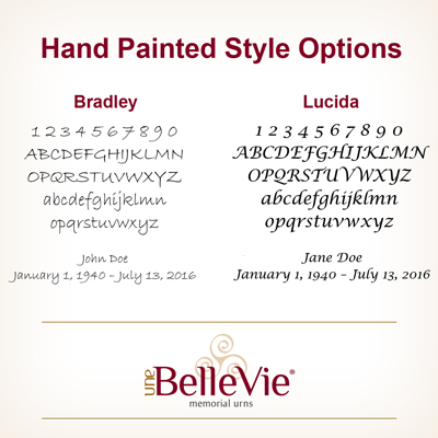 hand-painted urns font options