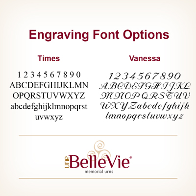 Engraved Urn Font Options